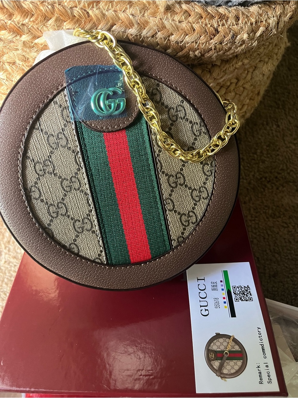 Designer Inspired  Monogram Satchel with chain strap - Picture 3 of 4